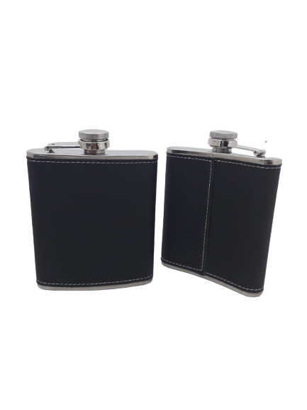 AD105/F Petaca acero forrada ecocuero